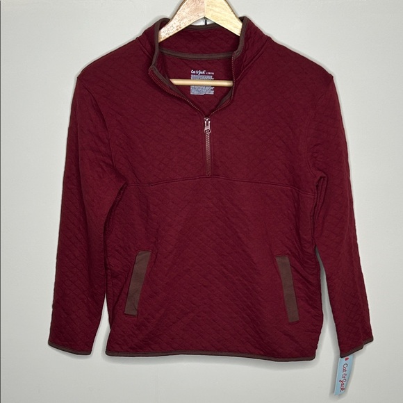 NWT Cat & Jack Quilted Quarter Zip Sweatshirt - Picture 8 of 9